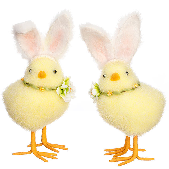 Raz Imports 7.5", Set of 2 Assorted Chick with Rabbit Ears Figurines