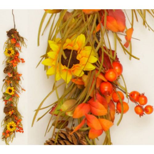 Your Heart's Delight Garland - Sunflowers  Berries & Cones