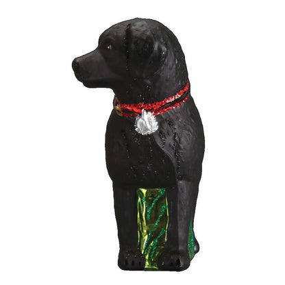 Old World Christmas Standing Black Lab Puppy Ornament