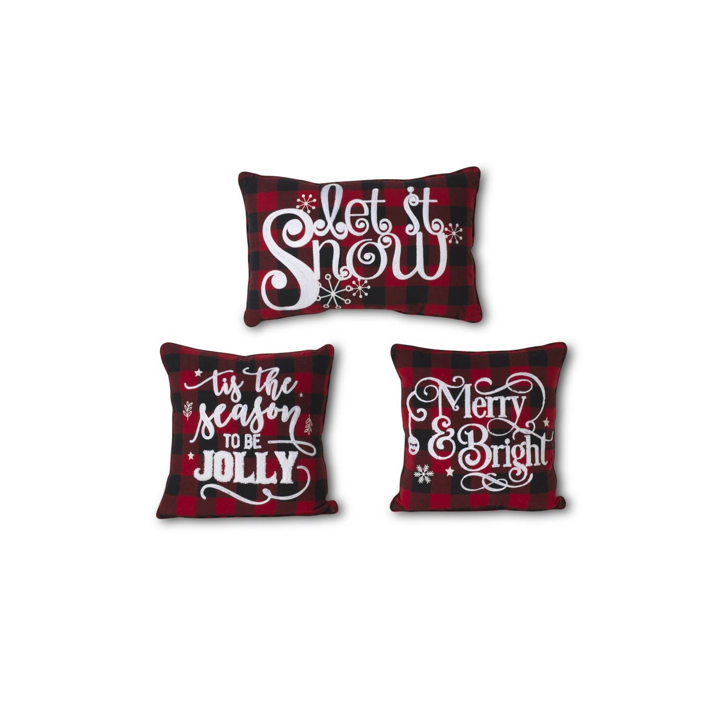Gerson Company 22"L Fabric Holiday Design Pillow, 3 Assorted