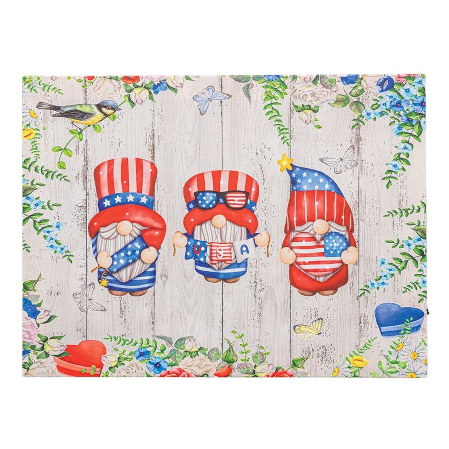 Hanna's Handiworks Patriotic Gnome Canvas With Led