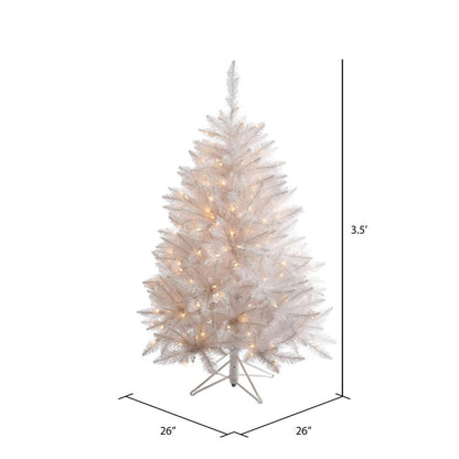 Vickerman 3.5' Sparkle White Spruce Christmas Tree, Clear Incandescent Lights