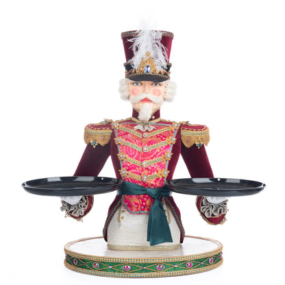 Katherine's Collection Nutcracker Server, 26.75x24x27 Inches, Red/White Resin