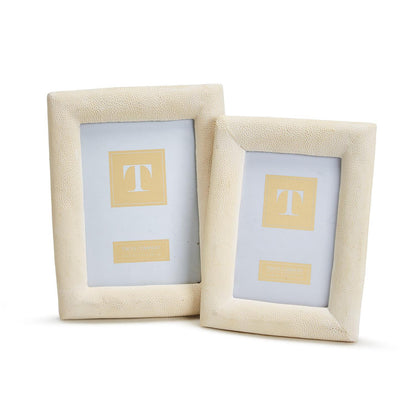 Two's Ivory Shagreen Texture Set of 2 Photo Frame in 2 Sizes: 4" X 6" & 5" X 7"