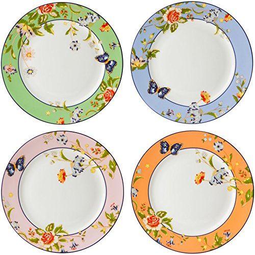 Ansley Cottage Garden Plates - Mixed, Set of 4 by Aynsley