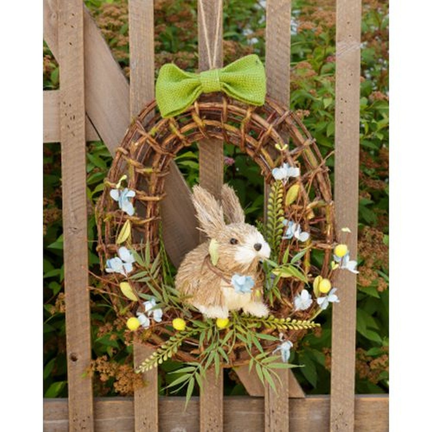 Your Heart's Delight Springtime Bunnies  Relaxing In A Wreath