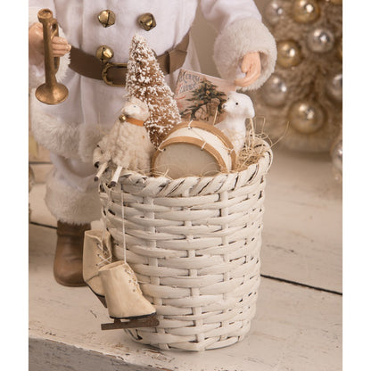 Bethany Lowe Winter Dressed Santa With Basket Of Toys