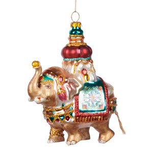 Goodwill Glass Bejeweled Elephant Ornament Multi 14.5Cm