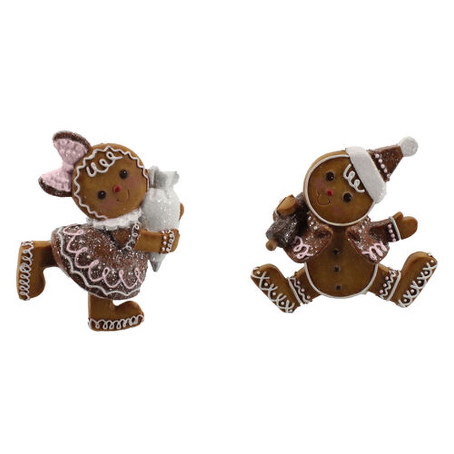 Gingerbread Sweet Shoppe Set Of 2 Assortment Gingerbread Boy/Girl Ornaments