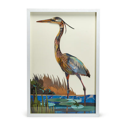 Two's Company Set Of 2 Crane Paper Collage Wall Art - Paper/Plastic/Glass