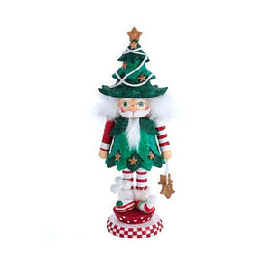 Kurt Adler 12.5" Hollywood™ Jolly Tree Christmas Hat Nutcracker, White