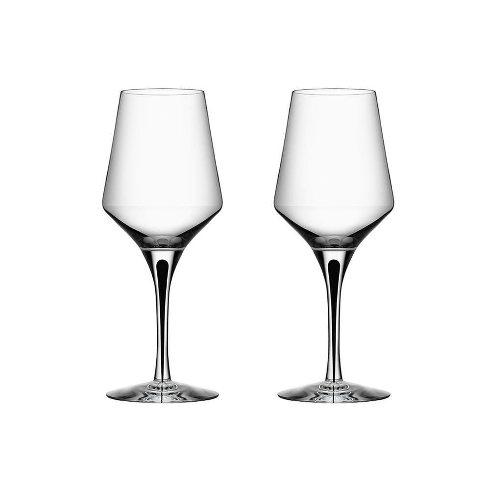 Orrefors Metropol White Wine Glass Pair, Crystal, Clear