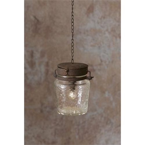 Your Heart's Delight Hanging Glass Lantern With Led Light, Glass