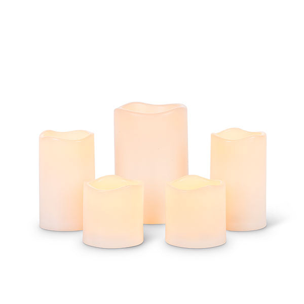 Gerson Company Outdoor LED Bisque Warm White LED Candles, Set of 5