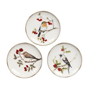 Mark Roberts Christmas 2020 Multiplate with Bird, Assortment of 3, 8 inches