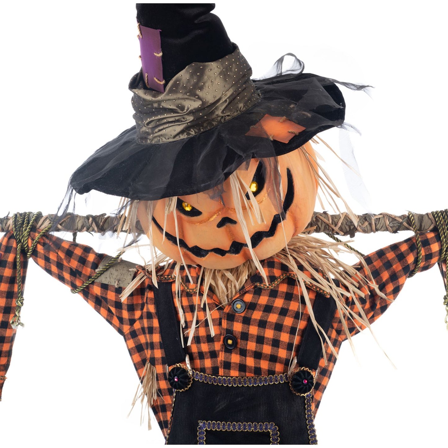 Katherine's Collection Halloween Hollow 62.5" Scarecrow Life Size, Orange/Black Polyester