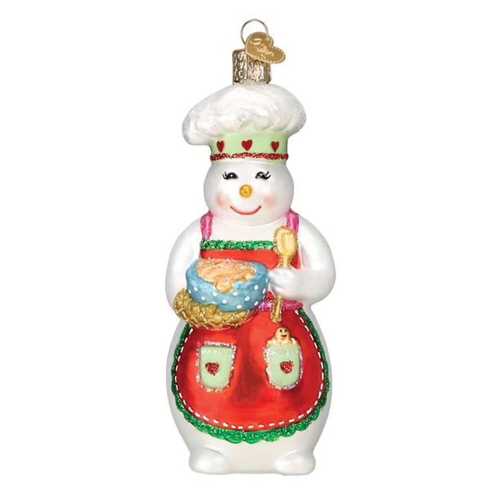 Old World Christmas Snow Woman Chef Ornament