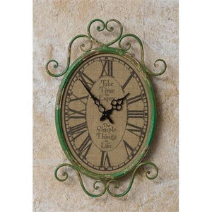 Your Heart's Delight Wall Clock- The Simple Things- Jute Face, Metal
