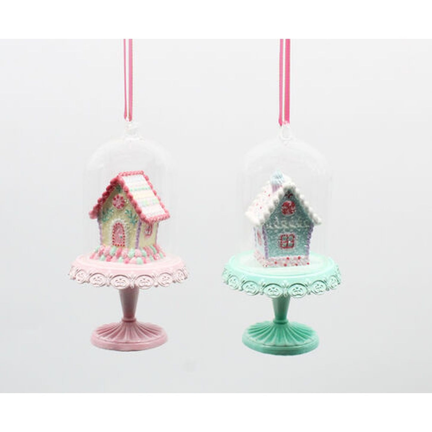North Pole Sweet Shoppe Set Of 2 Assortment Candy House Ornaments