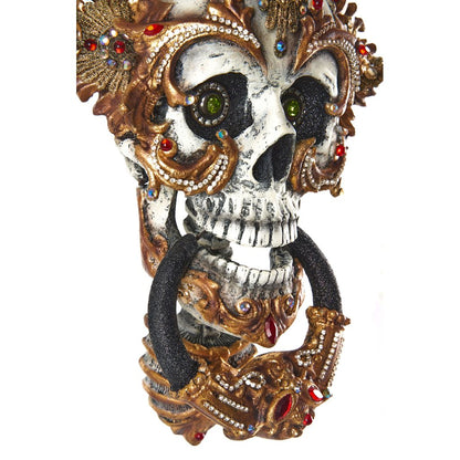 Katherine's Collection 2022 Shakesfeare Skull Door Knocker, 9.25"x3.75"x13.25" Resin