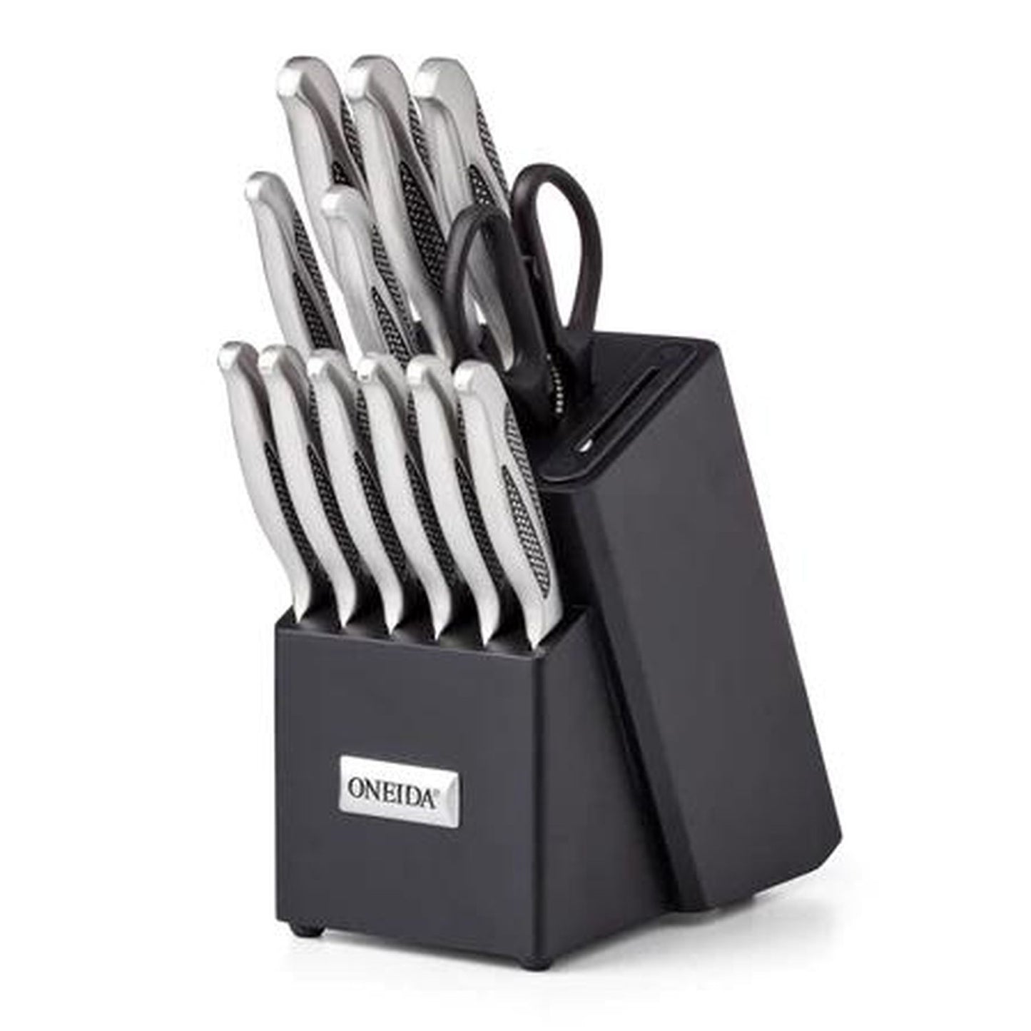 Lenox Crosshatch 14-Piece Cutlery Block Set With Built-In Sharpener