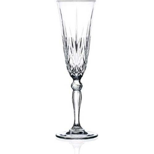 Rcr Melodia Crystal Champagne Glass Set Of 6, Crystal