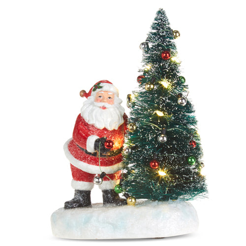 Raz Imports 2023 Vintage Farmhouse 7" Lighted Sisal Tree With Santa