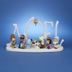 Kurt Adler Peanuts B/O Led Lighted Nativity, MultiColor