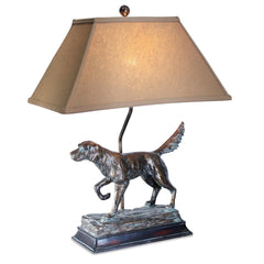 Vintage Direct 28"H Hunting Dog Table Lamp, Brown, Polyresin