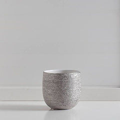 Torre and Tagus Brava Silver Spun  5" Drop Pot - Small, Ceramic