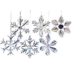 Kurt Adler Iridescent Snowflake Ornament, 12 Pieces, Purple