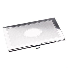 Bey Berk Silver Plated Business Card Case With Oval Design