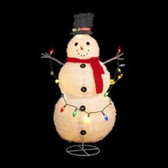 Kurt Adler UL 60/L Lighted Collapsible Snowman - Indoor/Outdoor Decor