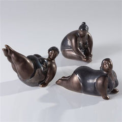 Torre & Tagus Brighton Beach Girl Figures Set of Three, Black, Ceramic