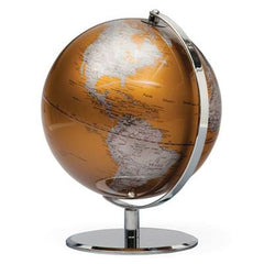 Torre & Tagus Latitude World Globe - Gold, Metal, 12" x 9.5" x 9.5"