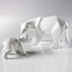 Torre & Tagus Carved Angle Polar Bears - Set Of Two, White, Resin, 7" x 11"