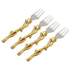 Leeber Golden Vine Forks, Set of 4, 5.25"
