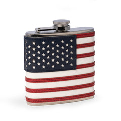 Bey Berk American Flag 6Oz Flask With Captive Cap