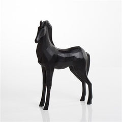 Torre & Tagus Carved Angle Horse Decor - Black, Polyresin, 13.25" x 3.5" x 11"