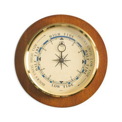 Bey Berk Tide Clock On 9" Cherry Wood With Brass Bezel