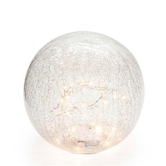 Torre & Tagus Led Sphere 6" Crackle Glass Decor Light, Cream