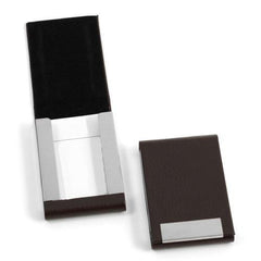 Bey Berk Brown Leather Business Card Case With Flip Top