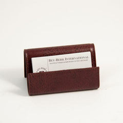 Bey Berk Tan Leather Business Card Holder
