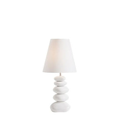 Torre & Tagus Oslo Ceramic White Stacked Stone Table Lamp - Tall