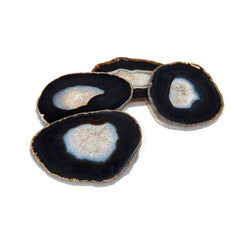 Anna New York Pedra Coasters, Midnight, Set of 4, Agate, 4.5 inches