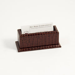 Bey Berk Businessential Card Holder Brown "Croco" Leather