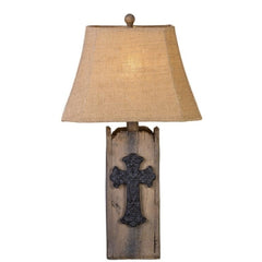 Vintage Direct 30"H Cross Table Lamp, Brown, Polyresin