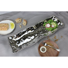 Pampa Bay Rectangular Serving Piece, Silver, Porcelain, 19 inches