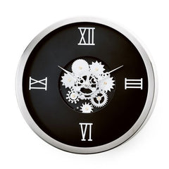 Torre & Tagus Industry Roman Face Gear Wall Clock - Metal, Silver
