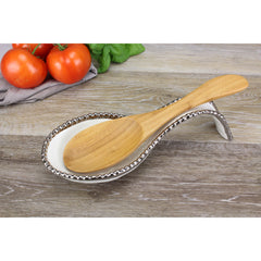 Pampa Bay Spoon Rest, White, Porcelain, 4 x 9.5 inches
